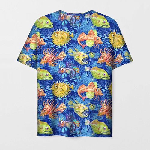 Мужская футболка Большие акварельные рыбы / 3D-принт – фото 2