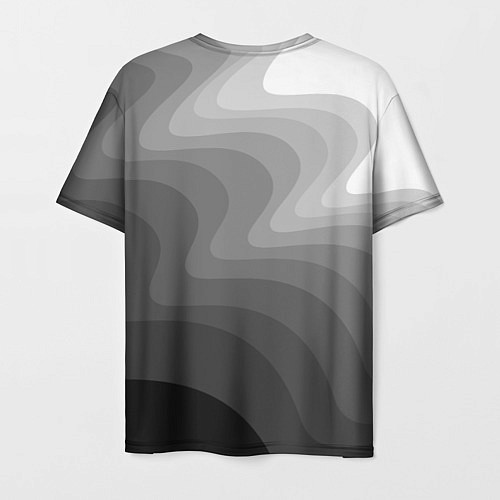 Мужская футболка Черно белые волны / 3D-принт – фото 2