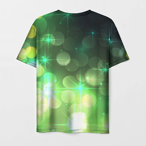 Мужская футболка Неоновый зеленый блеск и черный фон / 3D-принт – фото 2