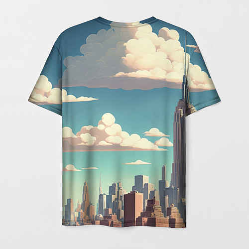 Мужская футболка Лисица в мегаполисе / 3D-принт – фото 2