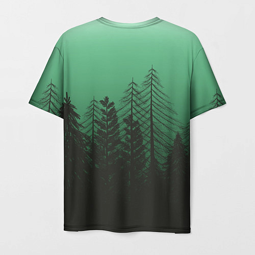 Мужская футболка Зелёный туманный лес / 3D-принт – фото 2
