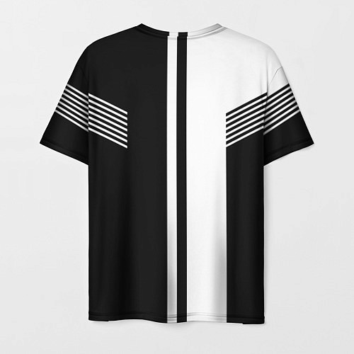 Мужская футболка Чёрные и белые полоски / 3D-принт – фото 2