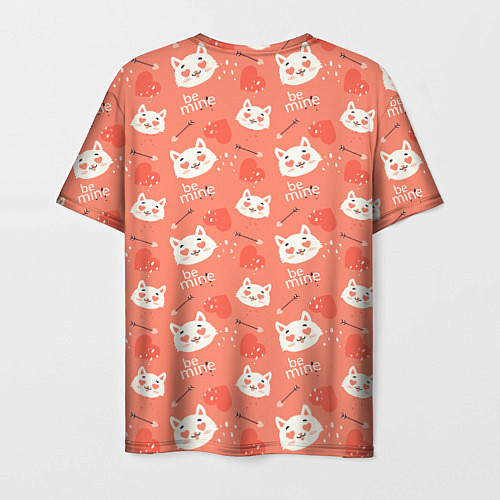 Мужская футболка Паттерн кот на персиковом фоне / 3D-принт – фото 2