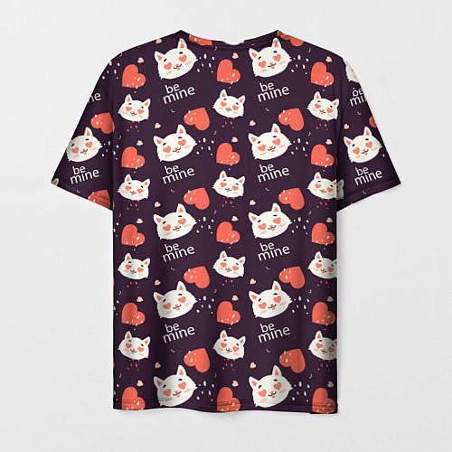 Мужская футболка Паттерн котика на темном фоне / 3D-принт – фото 2