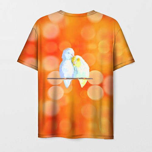 Мужская футболка Пара влюбленных попугаев / 3D-принт – фото 2