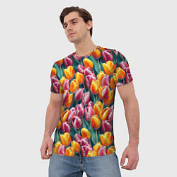 Футболка мужская Роскошные тюльпаны, цвет: 3D-принт — фото 2