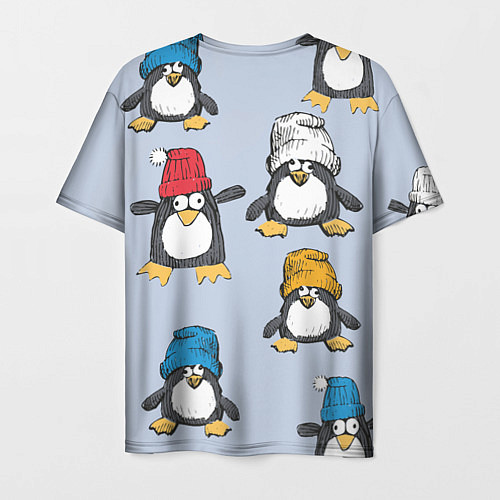Мужская футболка Смешные пингвины / 3D-принт – фото 2