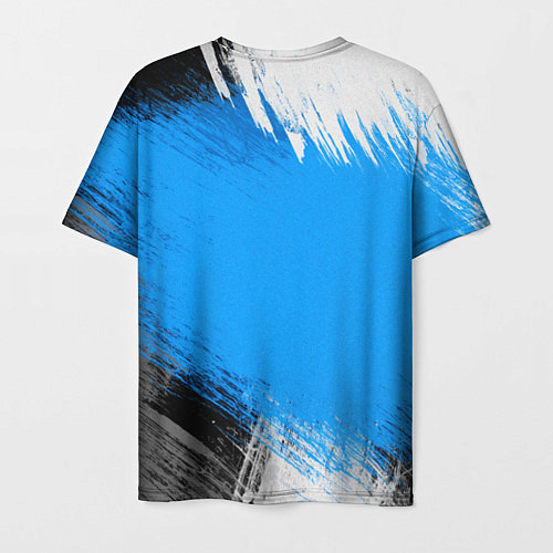 Мужская футболка Абстрактный пятнистый черно-синий узор / 3D-принт – фото 2