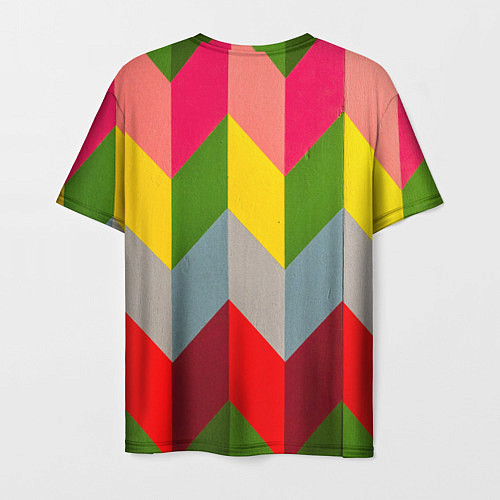 Мужская футболка Разноцветный ромбический абстрактный паттерн / 3D-принт – фото 2