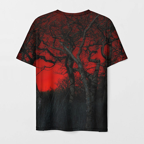 Мужская футболка Уэнсдэй на фоне леса / 3D-принт – фото 2