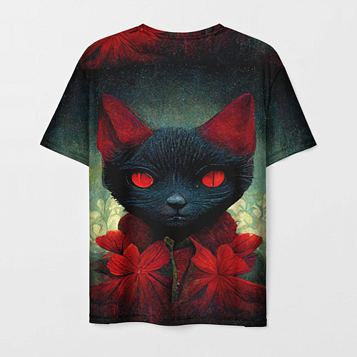 Мужская футболка Dark cat / 3D-принт – фото 2