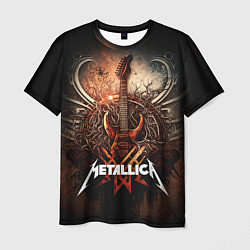 Футболка мужская Metallica гитара и логотип, цвет: 3D-принт