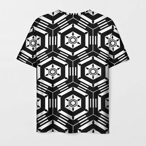 Мужская футболка Абстрактный геометрический узор на тему техники / 3D-принт – фото 2