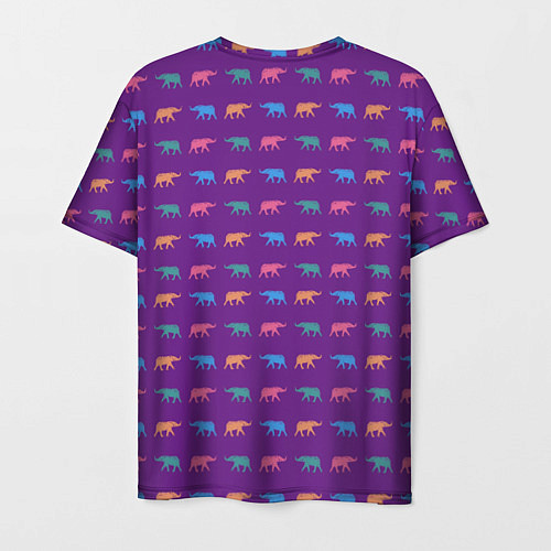 Мужская футболка Разноцветные слоны / 3D-принт – фото 2