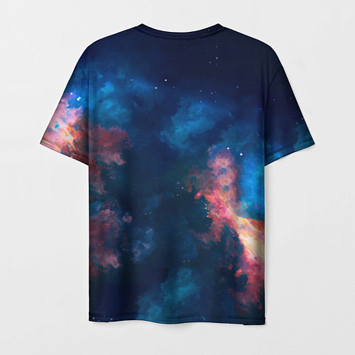 Мужская футболка Кот космонавт и звезды / 3D-принт – фото 2