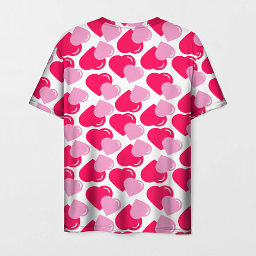 Мужская футболка Двойные сердечки - паттерн / 3D-принт – фото 2