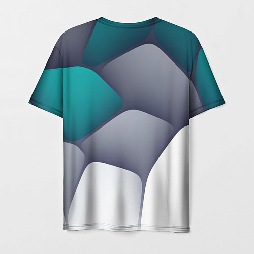 Мужская футболка Серо-бело-синий каменный паттерн / 3D-принт – фото 2