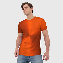Футболка мужская Оранжевый волнообразный дисковый узор, цвет: 3D-принт — фото 2