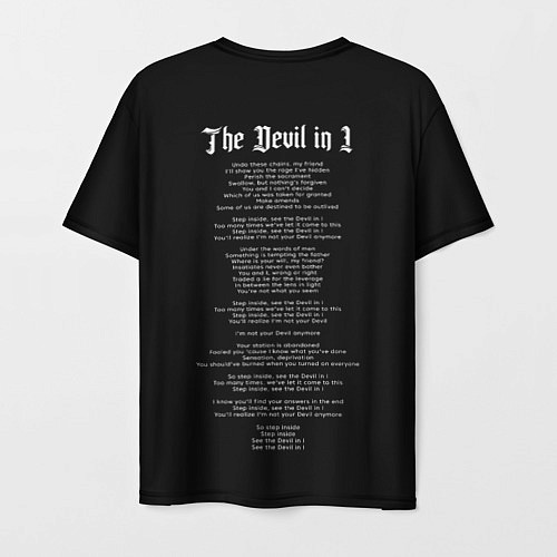 Мужская футболка Slipknot текст песни The Devil in I / 3D-принт – фото 2