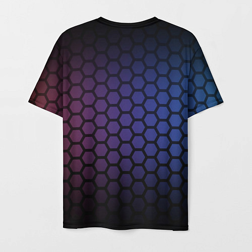 Мужская футболка Abstract hexagon fon / 3D-принт – фото 2