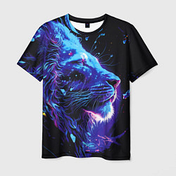 Футболка мужская Неоновый лев, цвет: 3D-принт