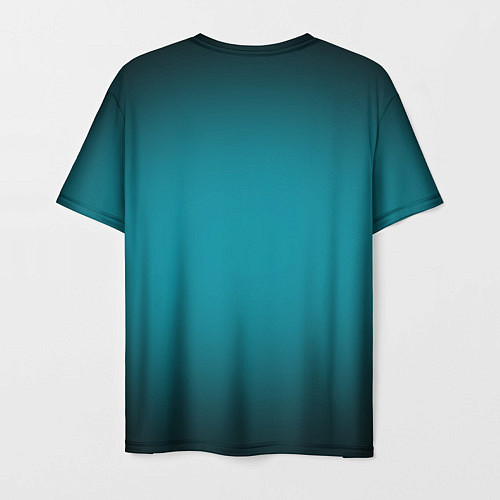 Мужская футболка Темно-бирюзовый градиент / 3D-принт – фото 2