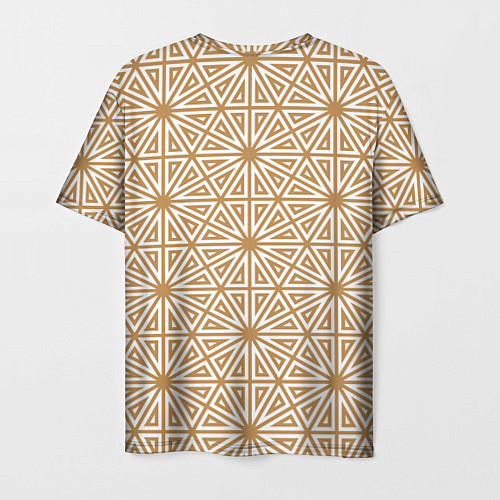 Мужская футболка Абстрактный лучевой золотистый паттерн / 3D-принт – фото 2