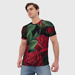 Футболка мужская Много красных роз, цвет: 3D-принт — фото 2
