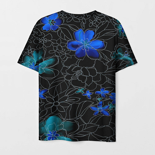 Мужская футболка Неоновые цветы / 3D-принт – фото 2