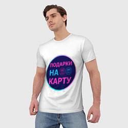 Футболка мужская Лого в синем круге, цвет: 3D-принт — фото 2