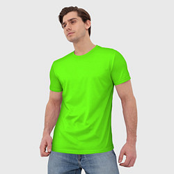 Футболка мужская Кислотный зеленый, цвет: 3D-принт — фото 2