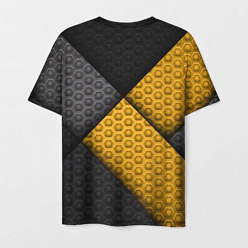 Мужская футболка Желтая текстурная линия / 3D-принт – фото 2