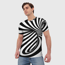Футболка мужская Оптические иллюзии зебра, цвет: 3D-принт — фото 2