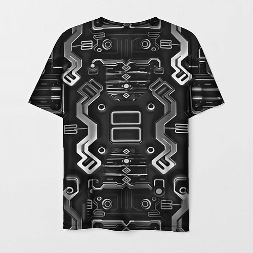 Мужская футболка Нейроарт киберпанк ЧБ / 3D-принт – фото 2