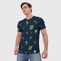 Футболка мужская Паттерн - галактика, цвет: 3D-принт — фото 2