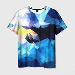 Футболка мужская Polygon blue abstract collection, цвет: 3D-принт