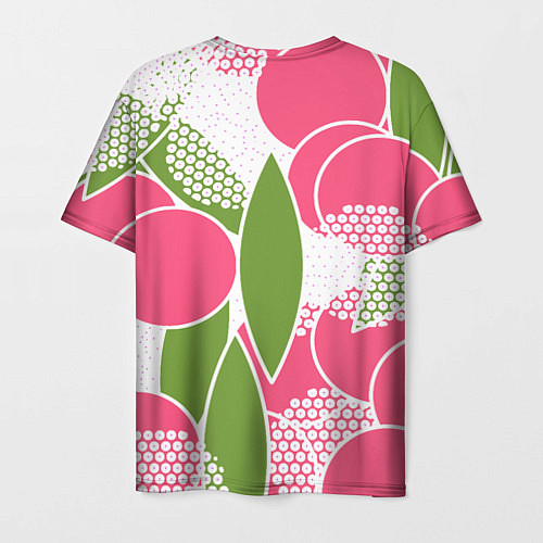 Мужская футболка Абстракция круги и зеленый лист / 3D-принт – фото 2