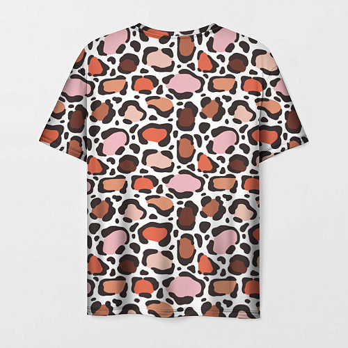 Мужская футболка Бесконечные цветные пятна леопарда / 3D-принт – фото 2