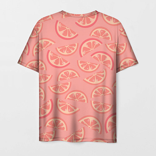 Мужская футболка Цитрусовые дольки - розовый паттерн / 3D-принт – фото 2