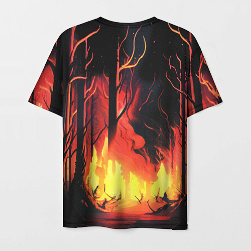 Мужская футболка Тигр воин в огне / 3D-принт – фото 2