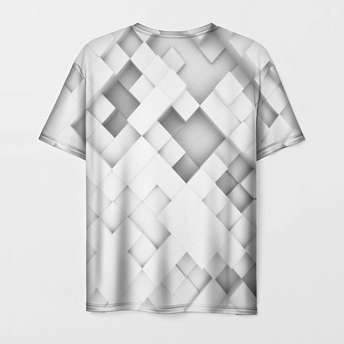 Мужская футболка Серые кубы на белом / 3D-принт – фото 2