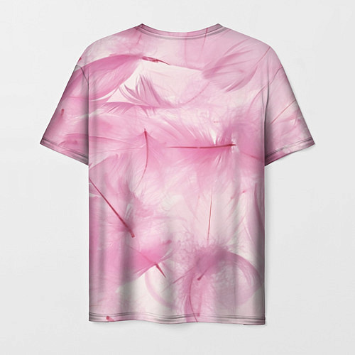 Мужская футболка Розовые перышки / 3D-принт – фото 2
