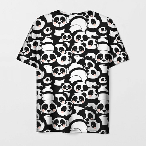 Мужская футболка Чёрно-белые панды / 3D-принт – фото 2