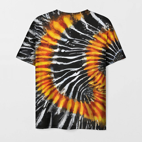 Мужская футболка Tie dye - тай дай в черно белую полоску / 3D-принт – фото 2
