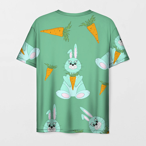 Мужская футболка Зайка с морковкой паттерн / 3D-принт – фото 2
