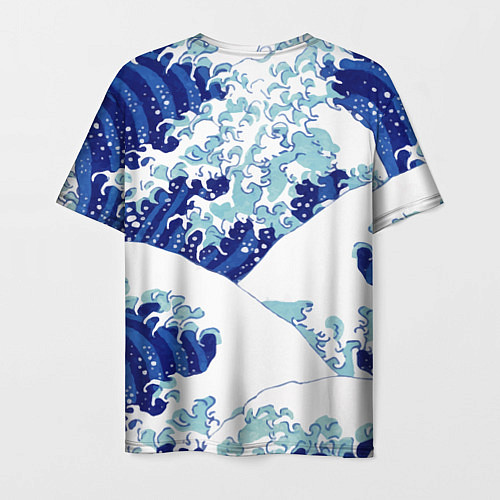 Мужская футболка Японская графика - волна - паттерн / 3D-принт – фото 2