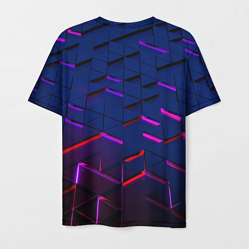 Мужская футболка Неоновые треугольники с подсветкой / 3D-принт – фото 2