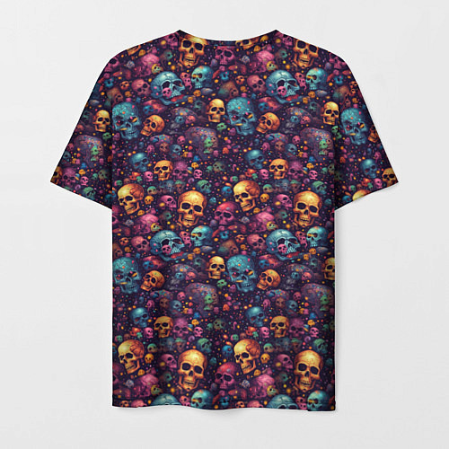 Мужская футболка Россыпь мелких разноцветных черепков / 3D-принт – фото 2