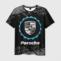 Футболка мужская Porsche в стиле Top Gear со следами шин на фоне, цвет: 3D-принт