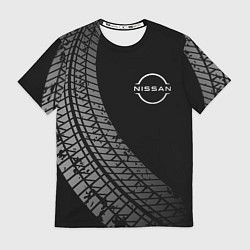 Футболка мужская Nissan tire tracks, цвет: 3D-принт